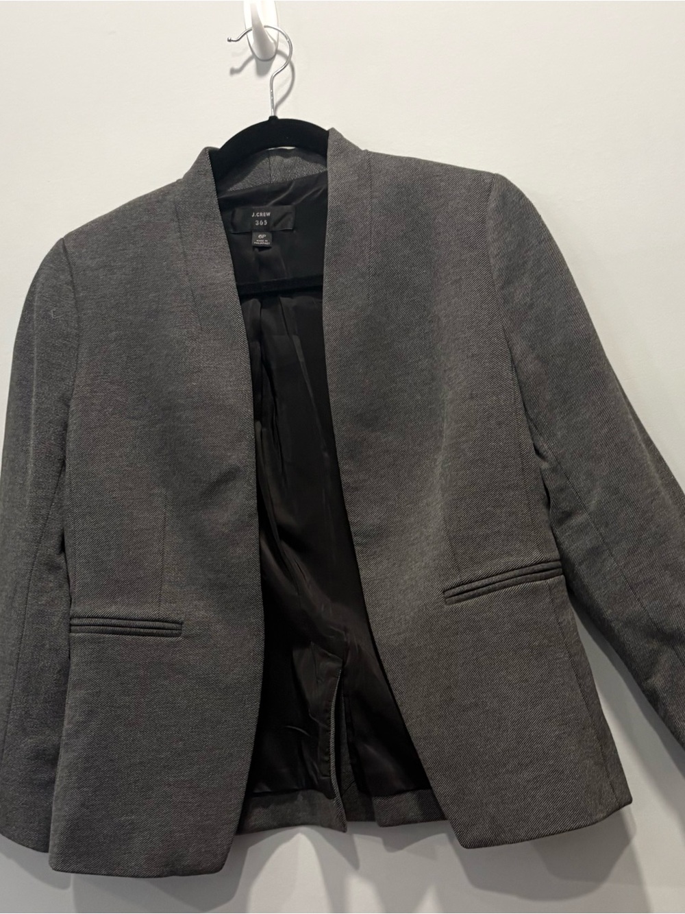 J. Crew 365 Gray Collarless Blazer